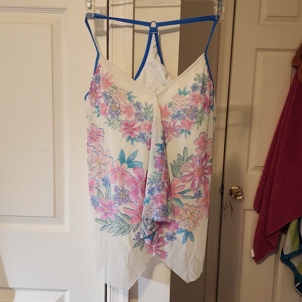 Beach House Cream Mesh Tankini Top